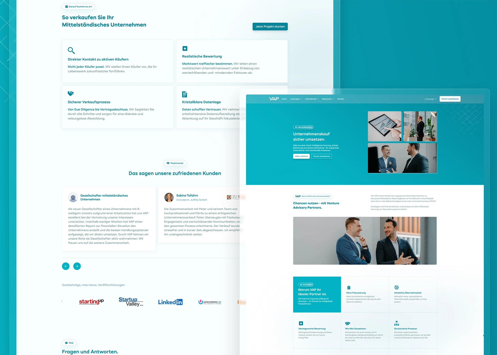 Venture Advisory Partners GmbH Designelement – visuelle Markenführung von Klein & Rose