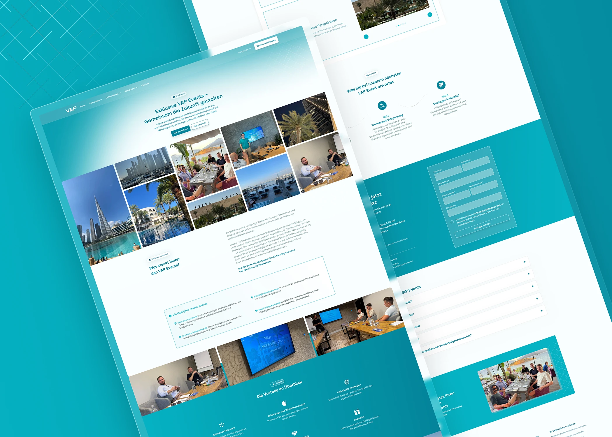 Venture Advisory Partners GmbH Seitenbereich – Bildsprache und Layoutkonzept