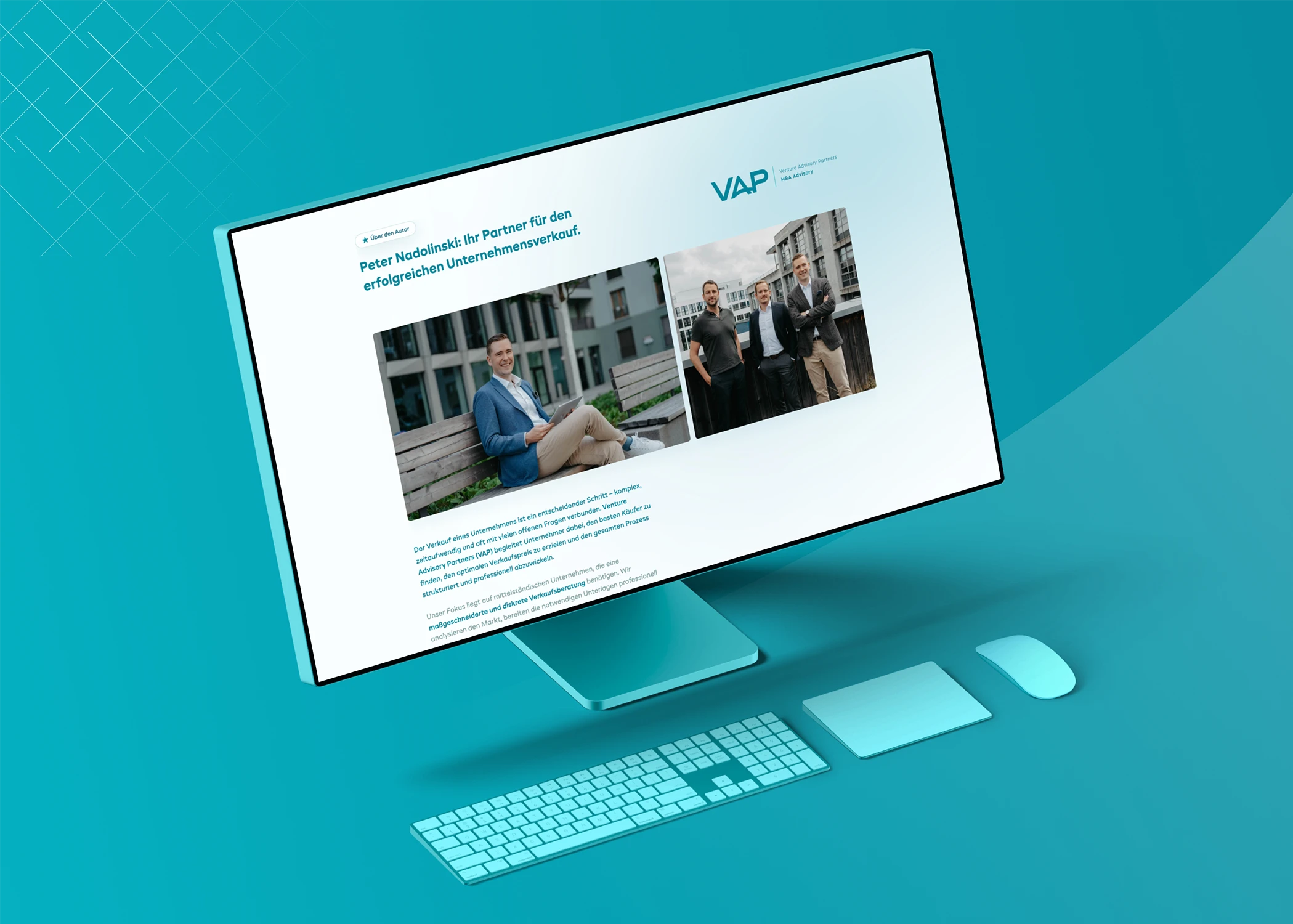 Venture Advisory Partners GmbH Designansicht – Farbwelt und Typografie