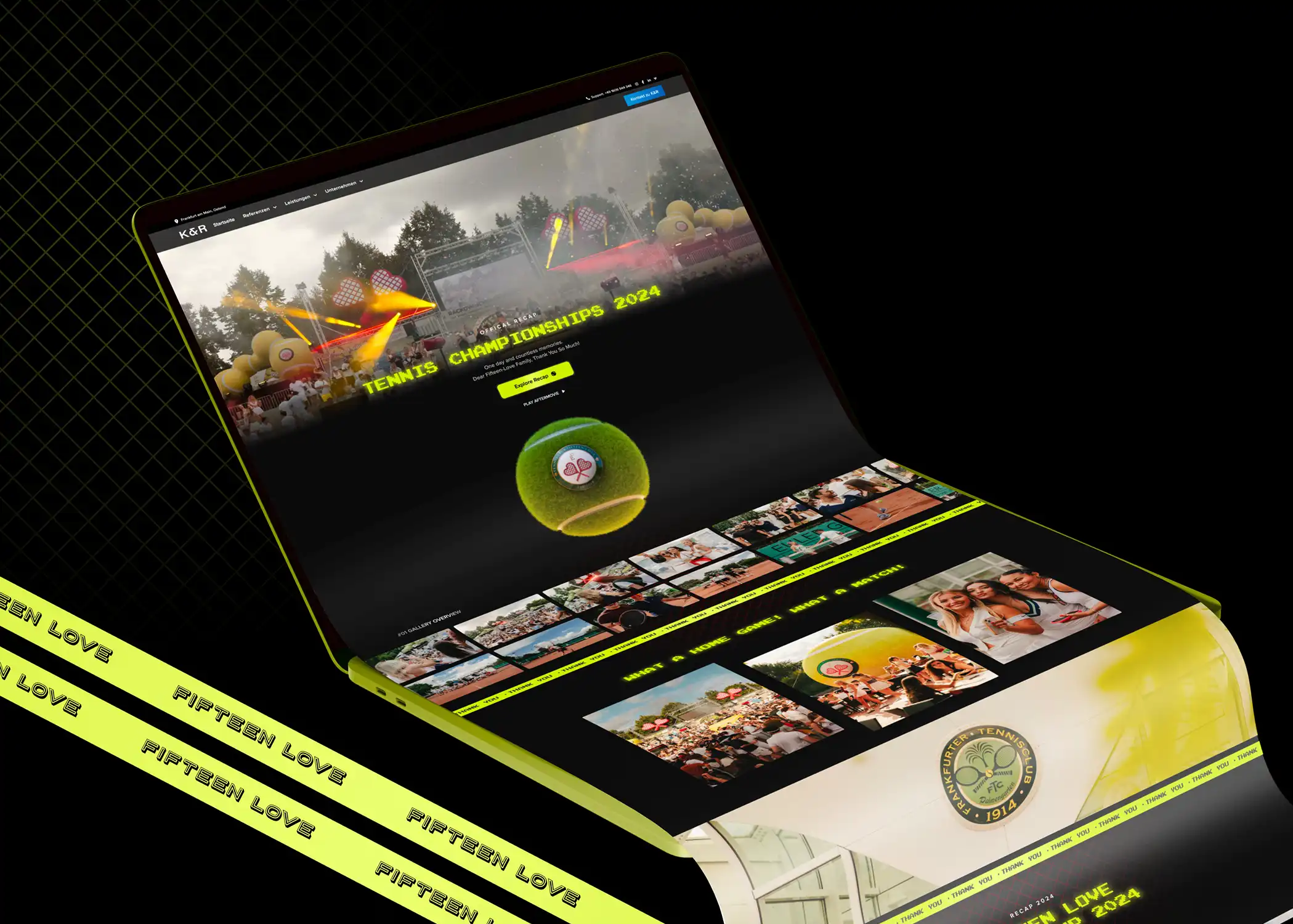 Fifteen Love Tennis Recap 2024 Designelement – visuelle Markenführung von Klein & Rose