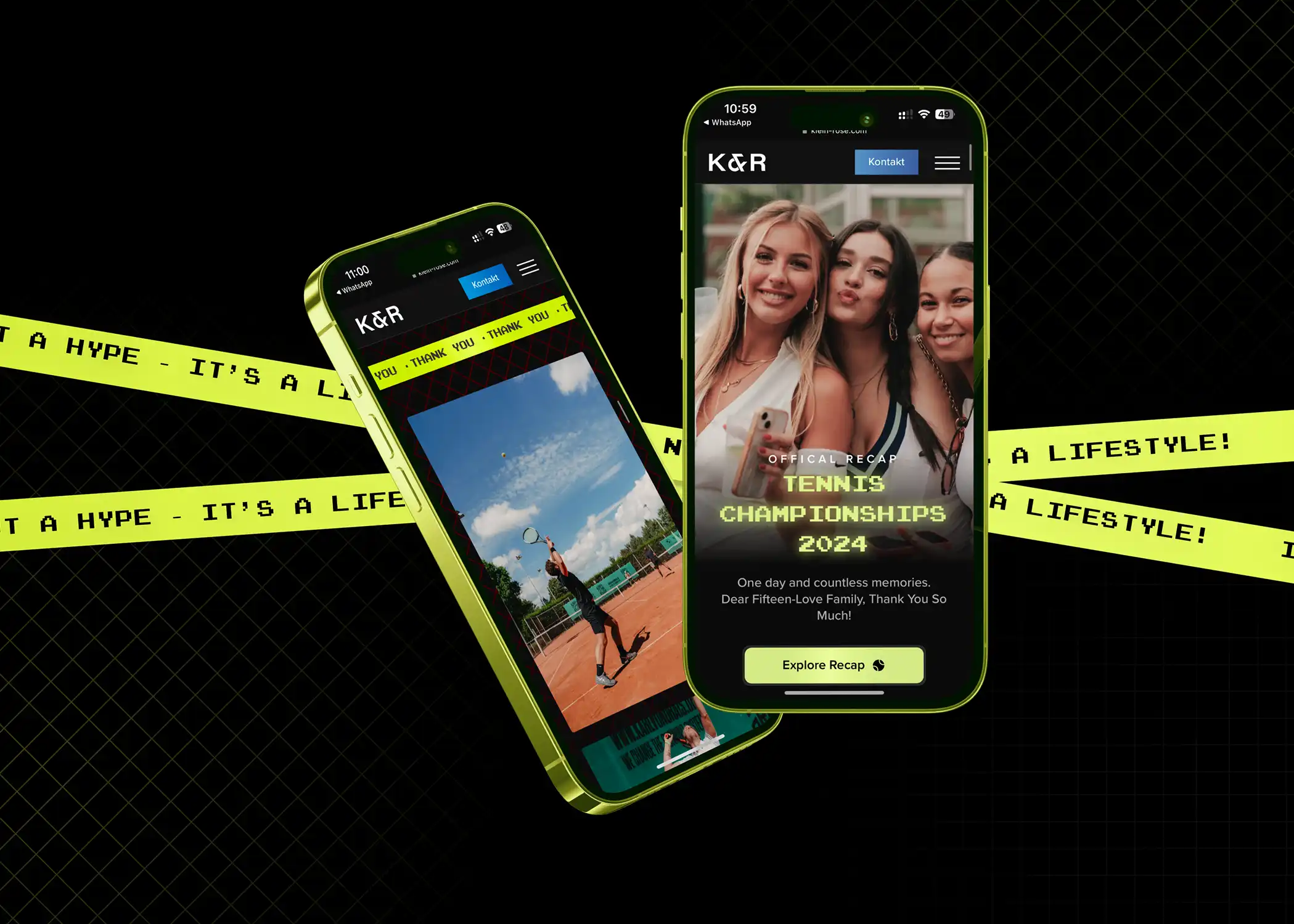 Fifteen Love Tennis Recap 2024 Seitenbereich – Bildsprache und Layoutkonzept