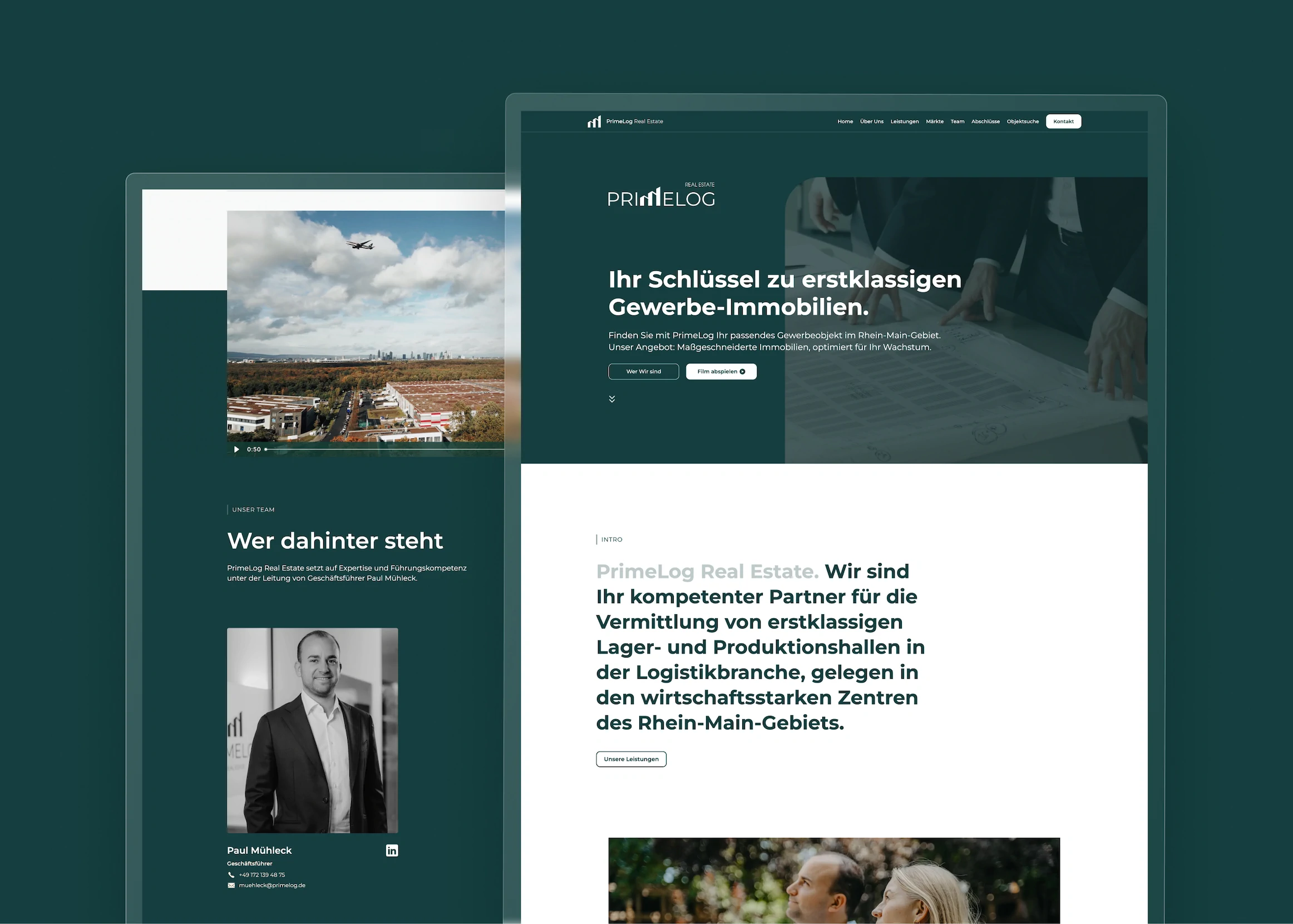 PrimeLog Real Estate GmbH Designelement – visuelle Markenführung von Klein & Rose