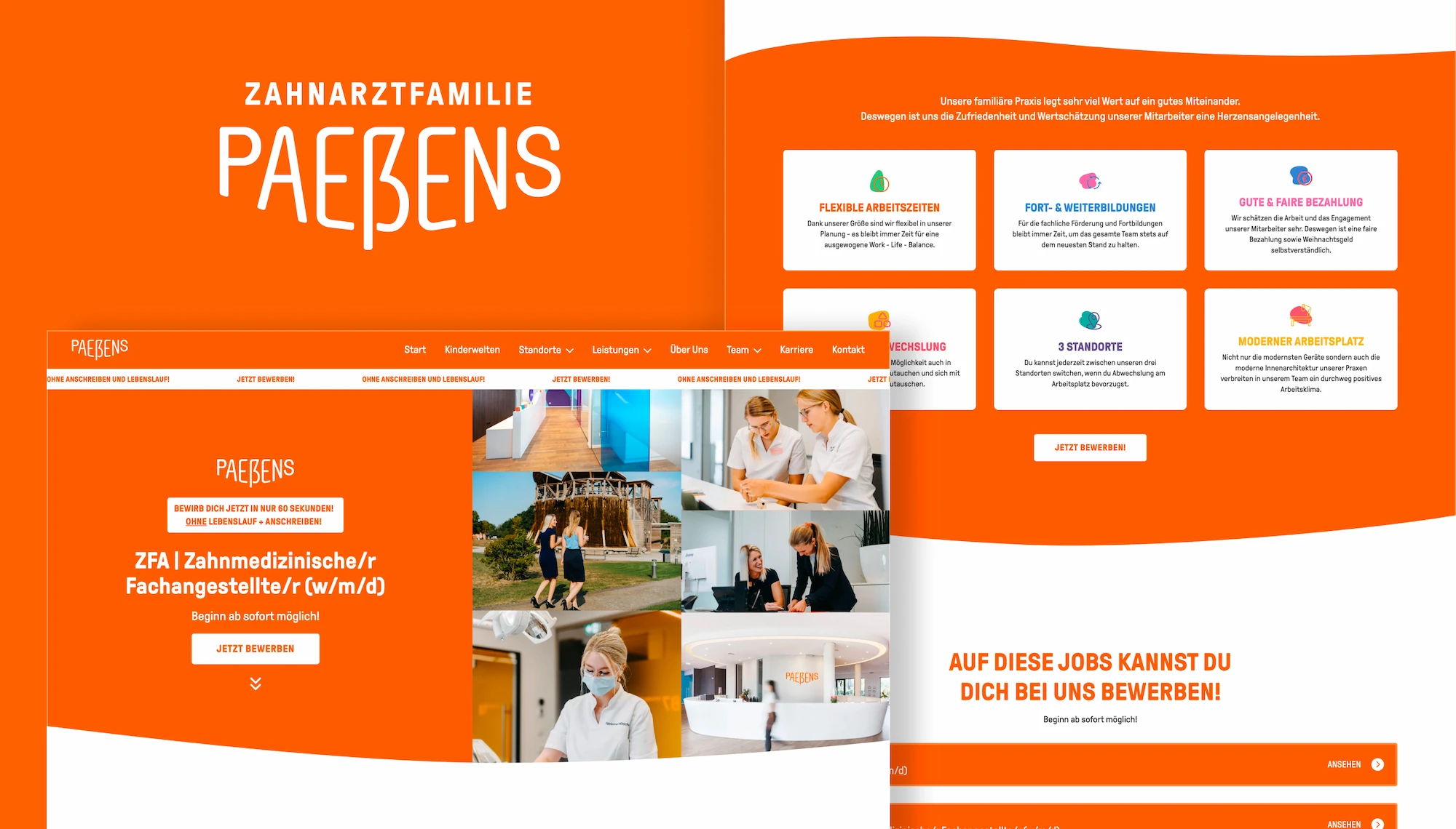 Paeßens Zahnwelten Webdesign-Referenz – Branding und Website-Projekt von Klein & Rose Frankfurt