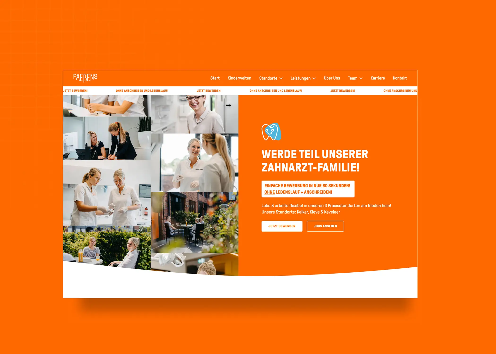 Paeßens Zahnwelten Designelement – visuelle Markenführung von Klein & Rose