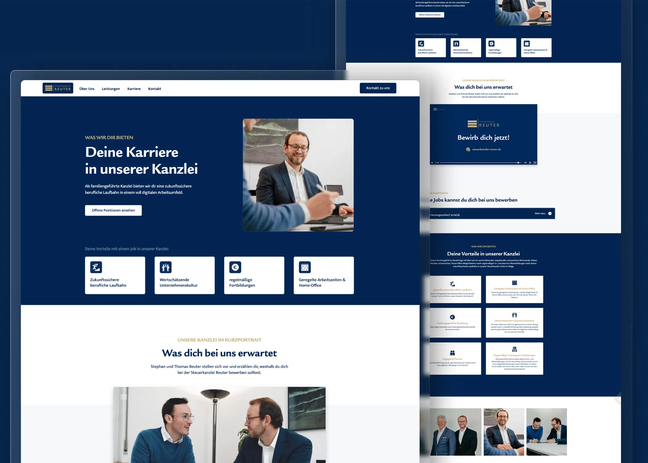 Steuerkanzlei Reuter Designelement – visuelle Markenführung von Klein & Rose