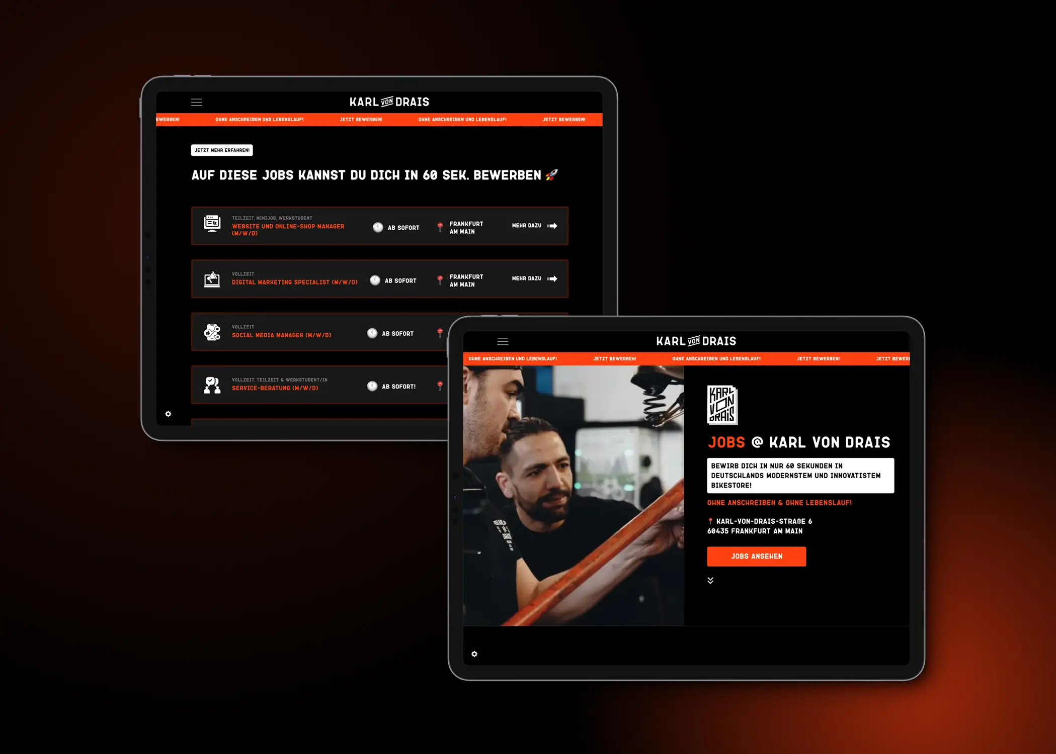 Karl von Drais Karriereportal Designansicht – Farbwelt und Typografie