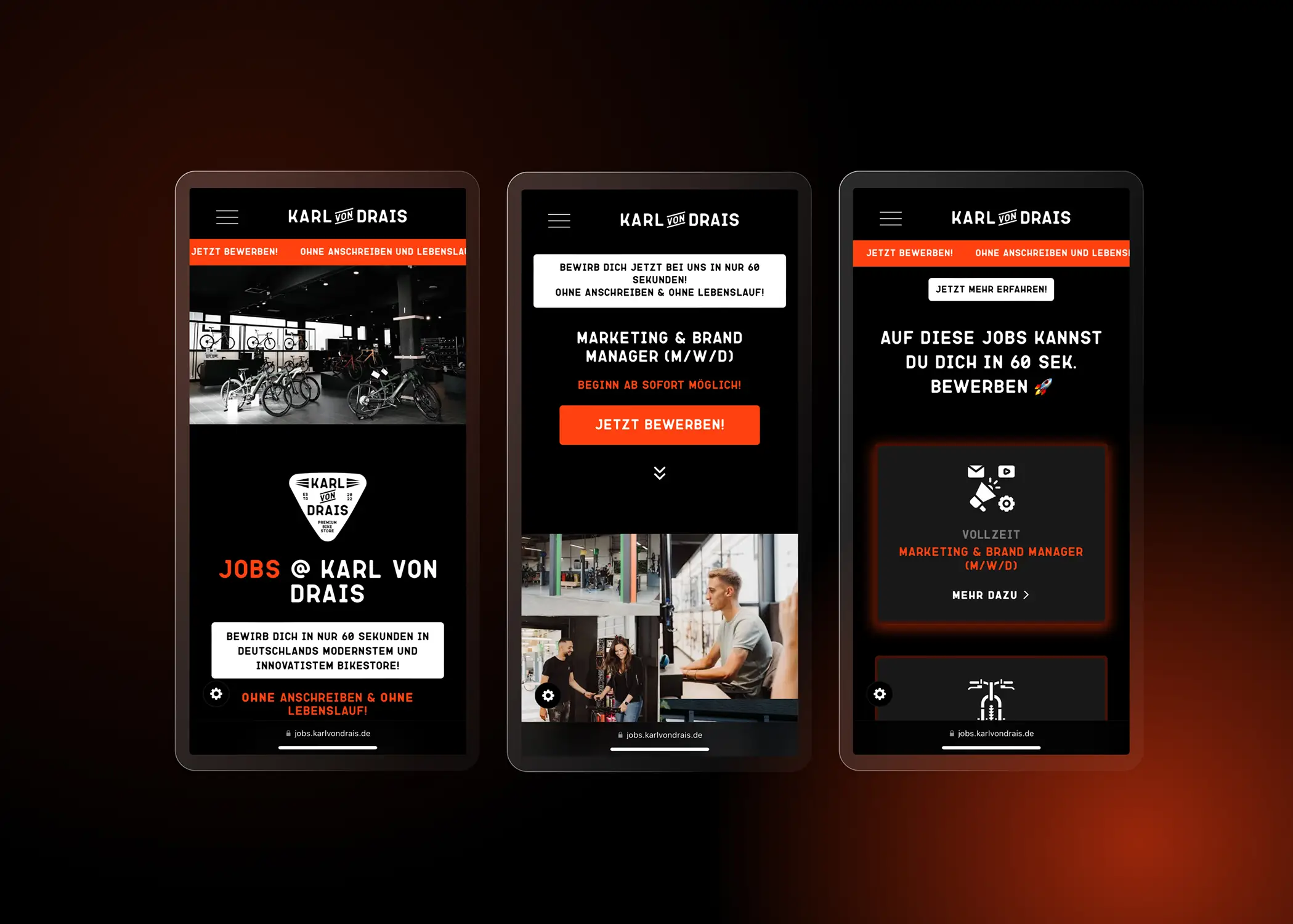 Karl von Drais Karriereportal Designelement – visuelle Markenführung von Klein & Rose