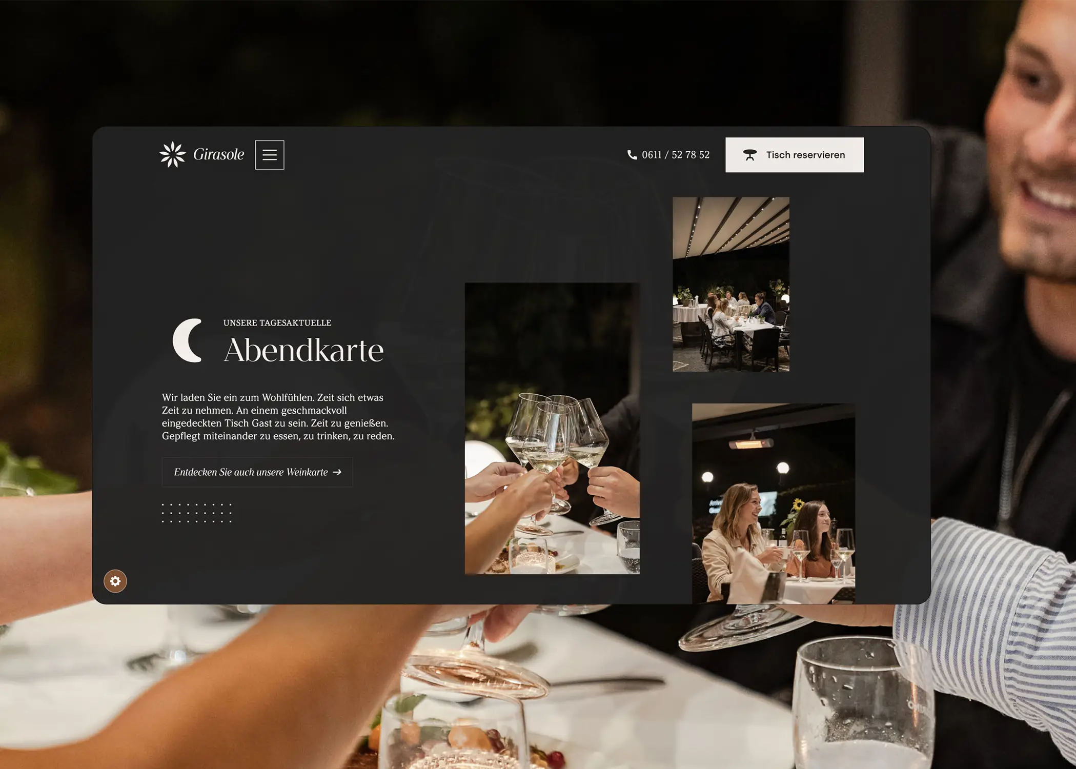 Ristorante Girasole Designansicht – Farbwelt und Typografie