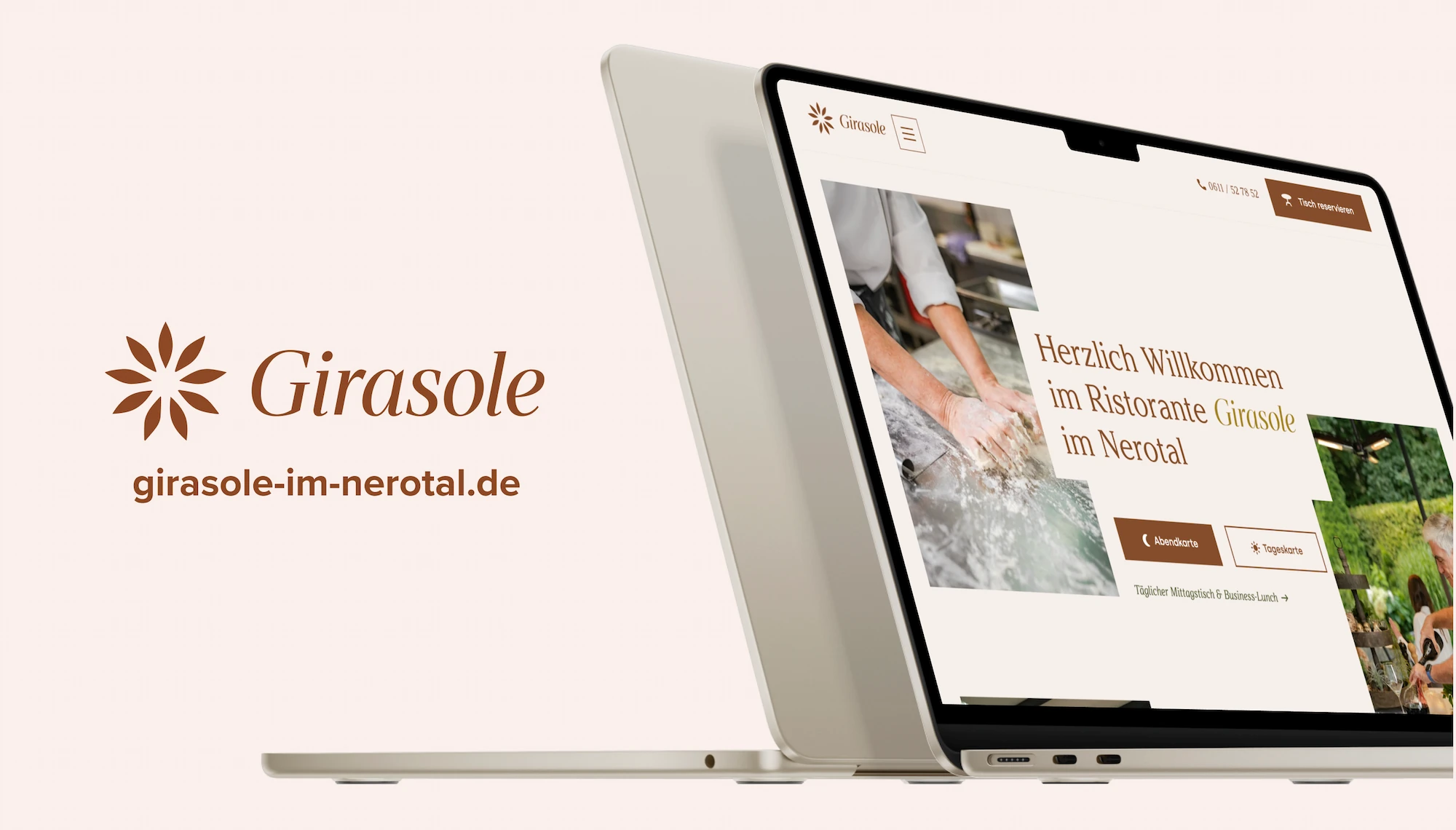 Ristorante Girasole Webdesign-Referenz – Branding und Website-Projekt von Klein & Rose Frankfurt