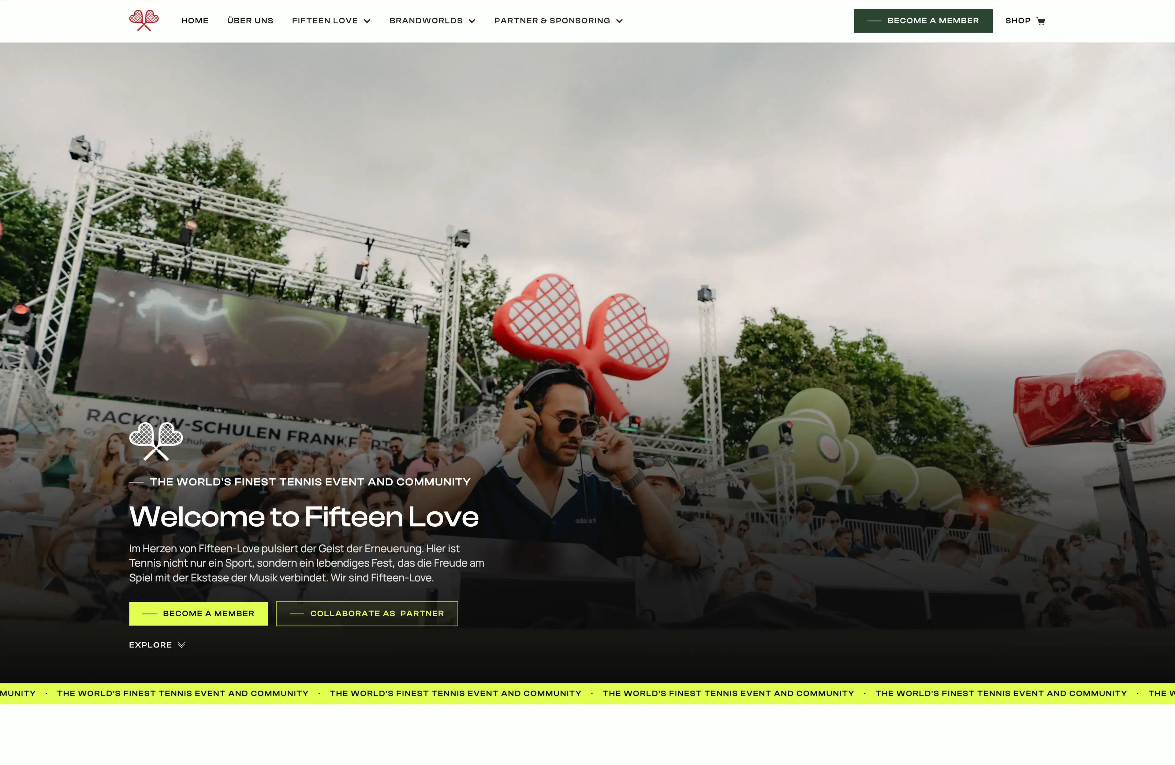 Fifteen Love Webseite Redesign 2026