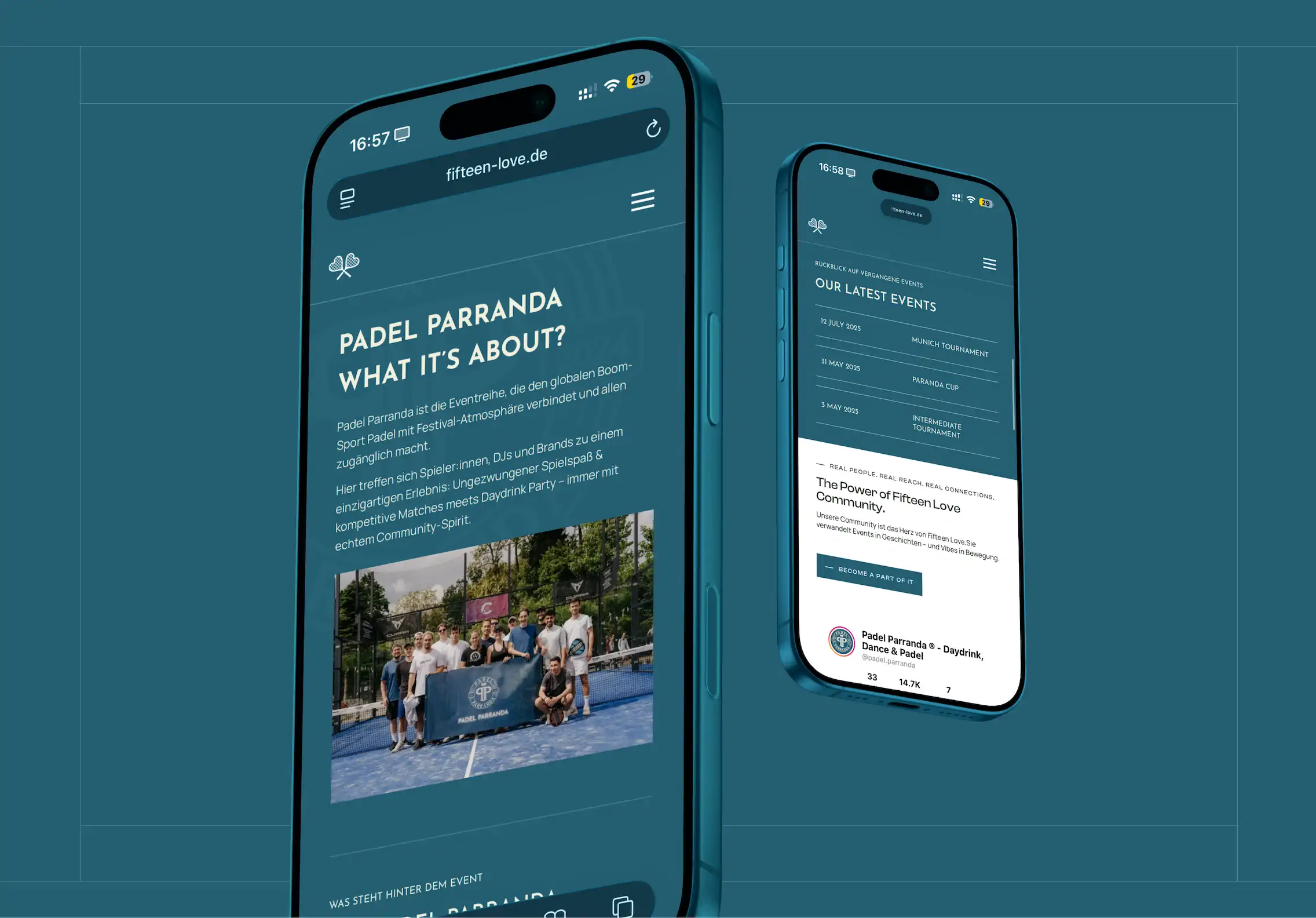 Fifteen Love Website - Mobile Responsive Design