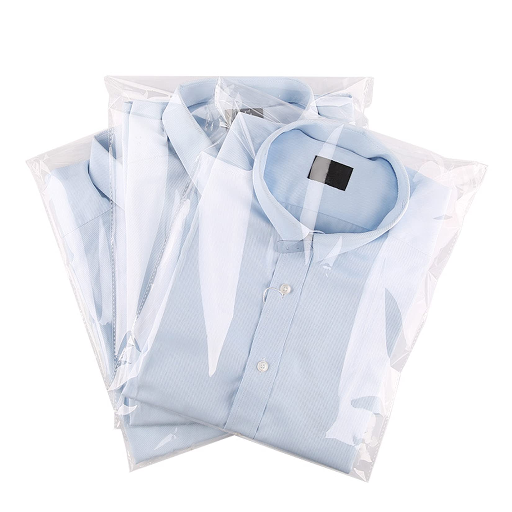 Dress shirts prepared in travel-folded packaging