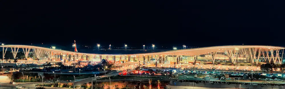 Kempegowda International Airport Terminal 2 at night