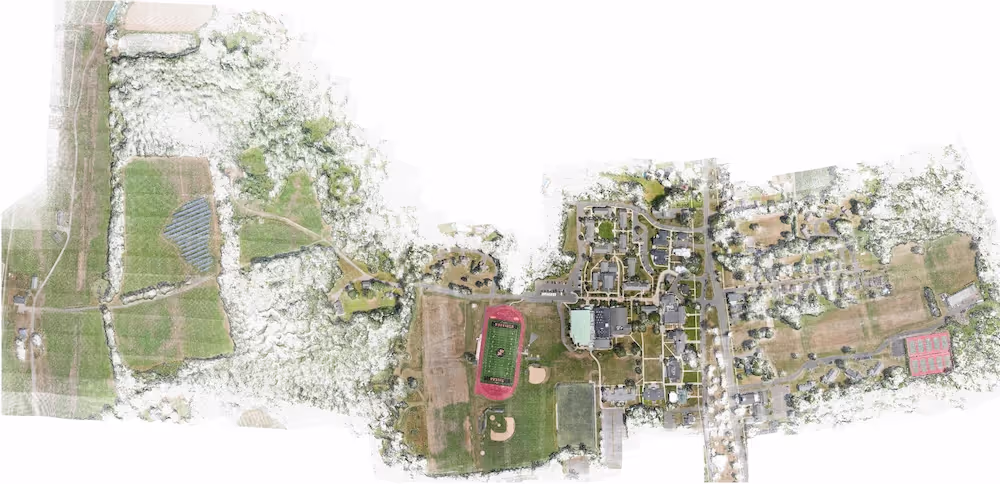 3D point cloud data of Suffield Academy campus in Suffield, Connecticut.
