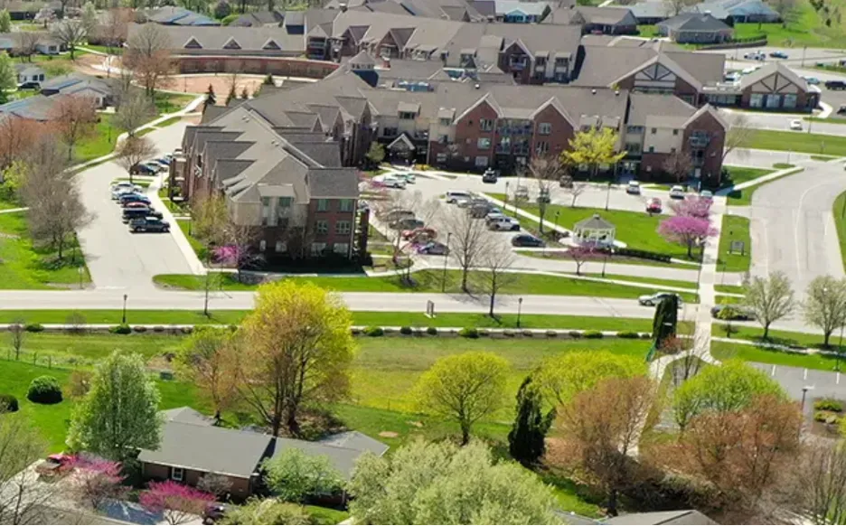 : Aerial view of Cross Keys Village – The Brethren Home Community.