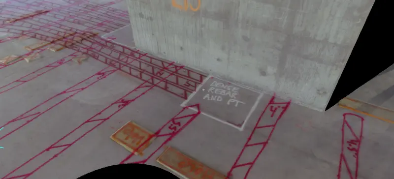 Point cloud of PT cable layout