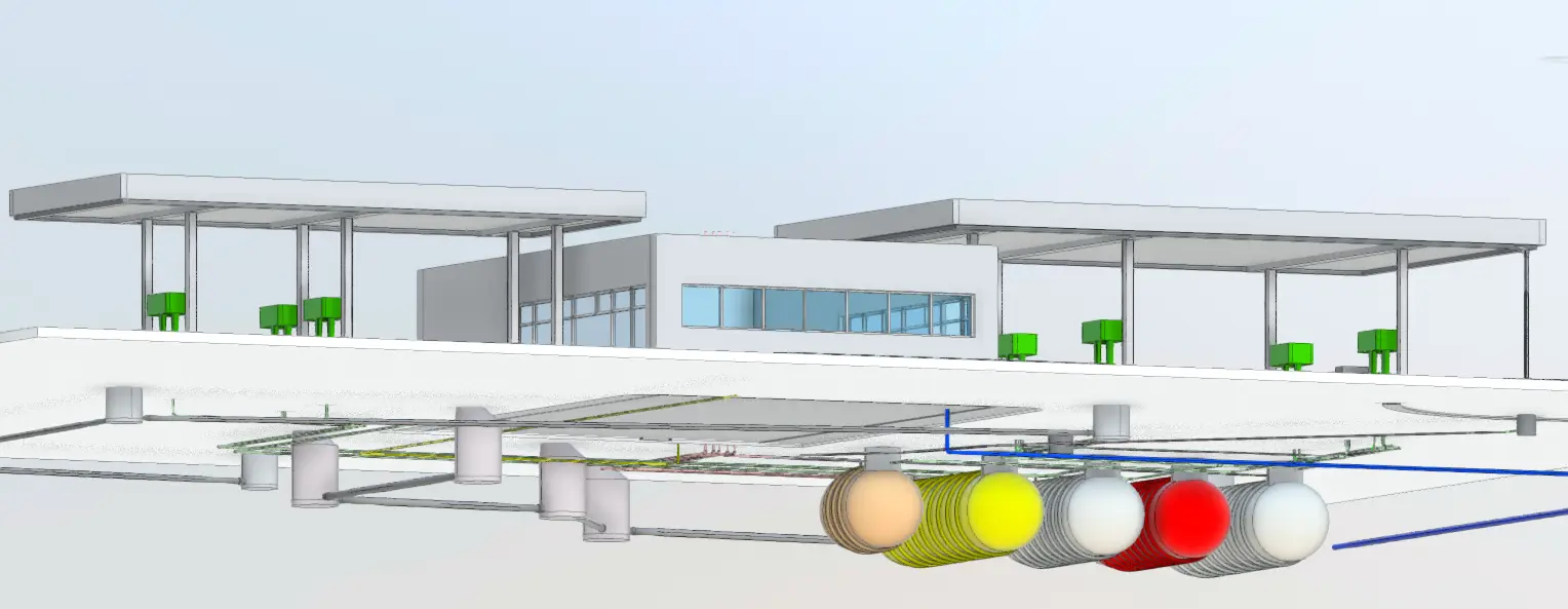 3D BIM model of gas station