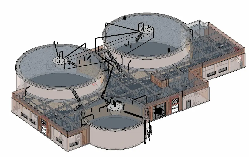 D Laser Scanning a Water Treatment Plant.
