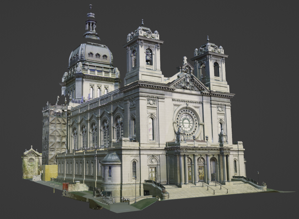 GPRS exterior 3D mesh model of the Basilica of Saint Mary