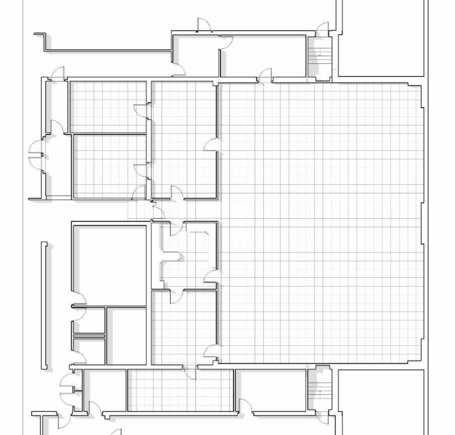 Black-and-white architectural floor plan showing a data center layout.