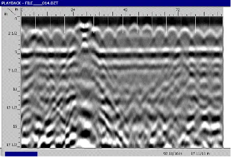 Example of what an embedded electrical box could look like through a GPR scan