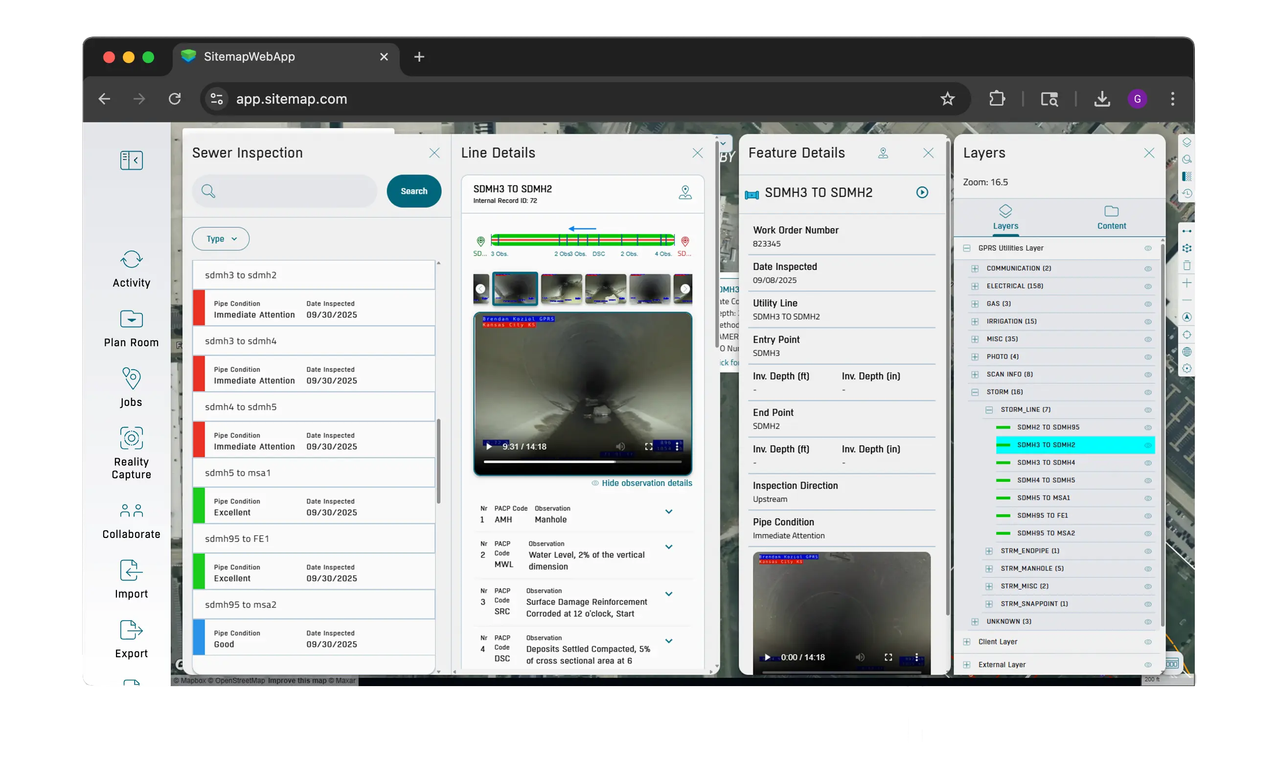 Sewer Layer in web browser