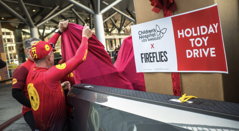 Children's Hopsital of Los Angeles x Fireflies Holiday Toy Drive.