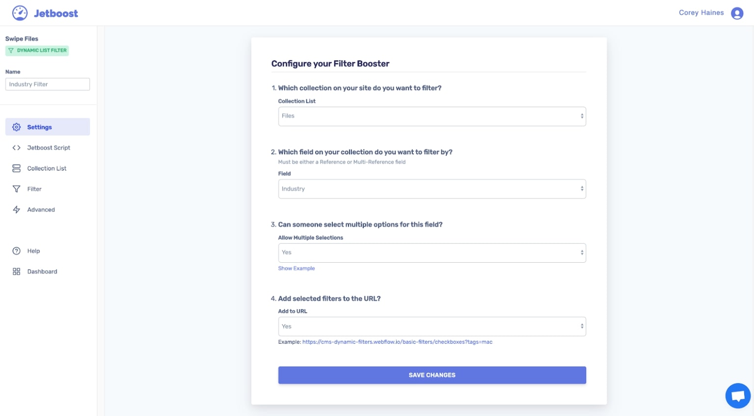 configure jetboost filter