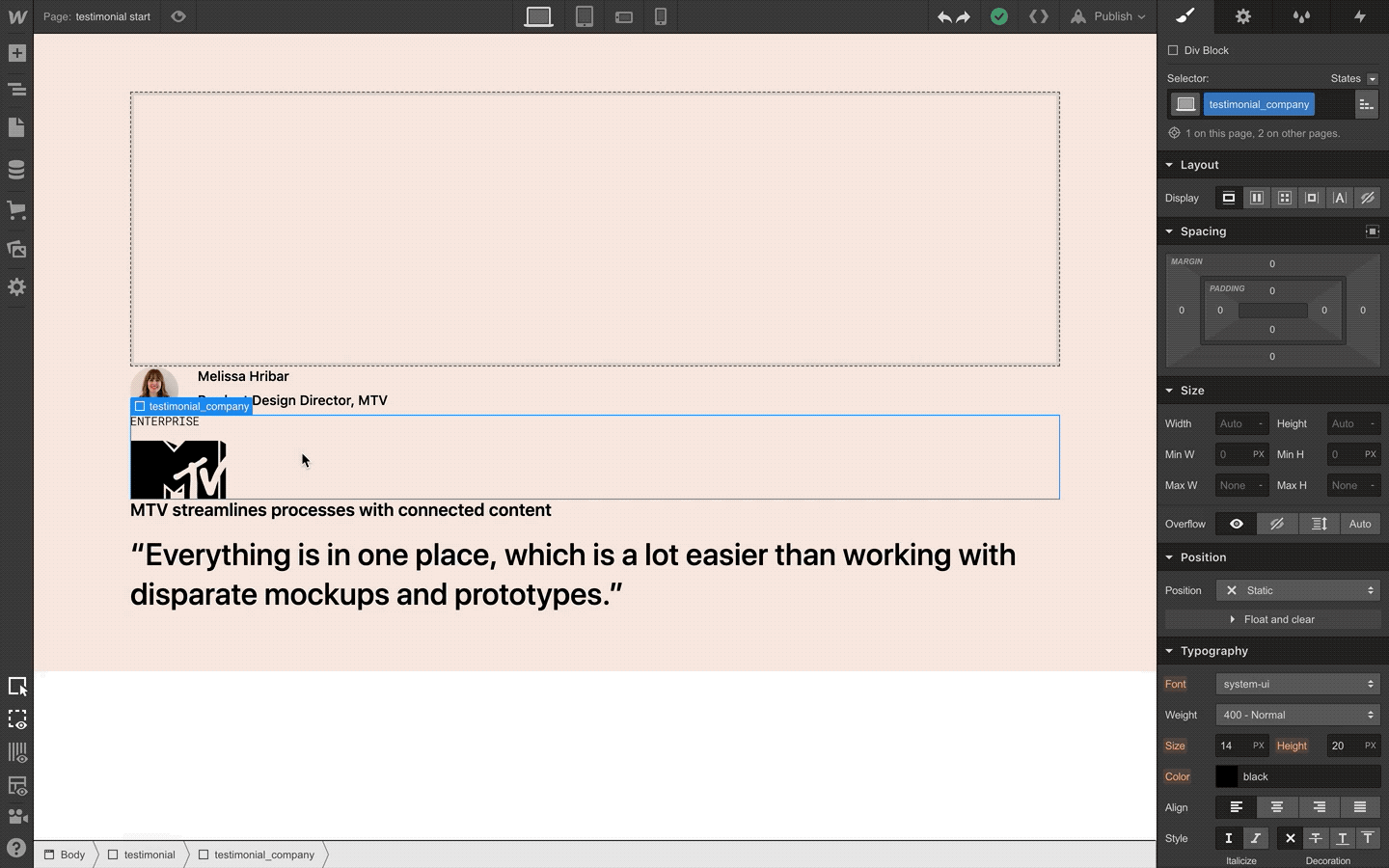 Assign elements within your grid to a specific area.