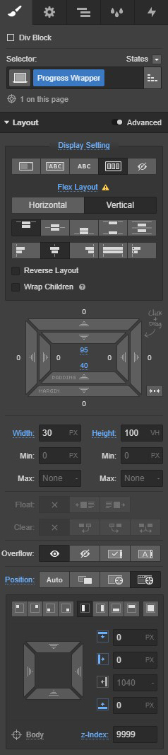 Progress Wrapper class in Style Panel