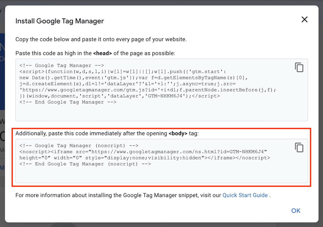 install google tag in body