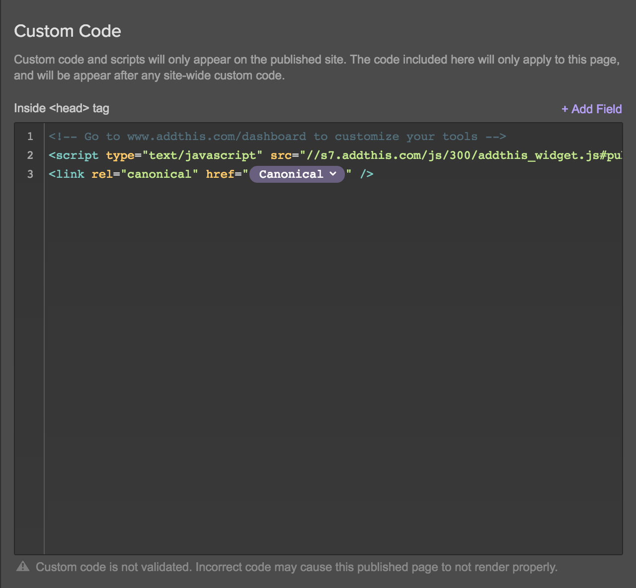 Use dynamic embeds in custom code to make Collection items canonical.