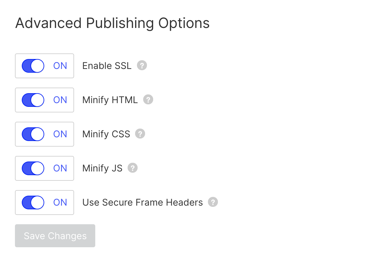 Webflow's Advanced Publishing Options