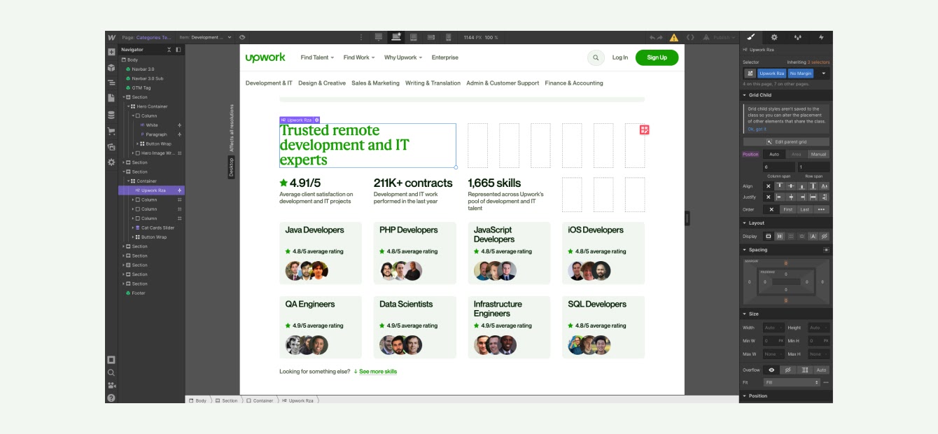 An image of the CMS creation process on Webflow.