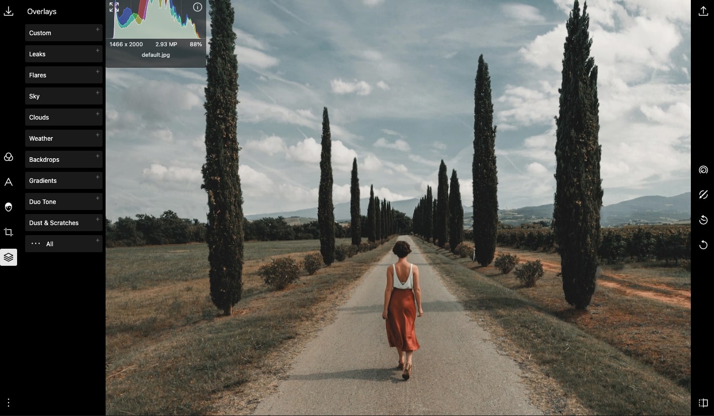 An image of the Polarr editor.