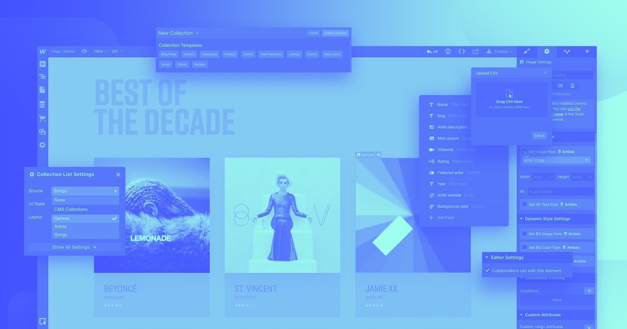 New features: text columns, CSS cursors, rich text lists, and more ...