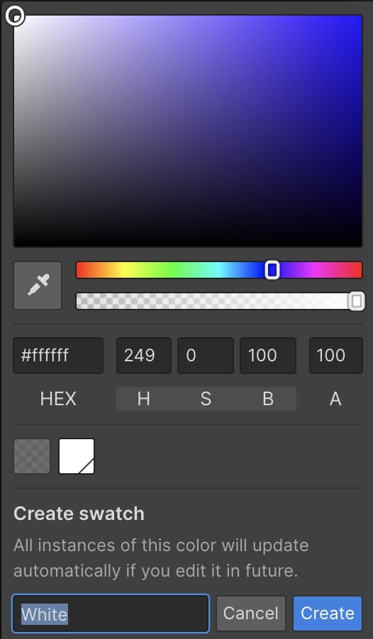 Screenshot of color picker