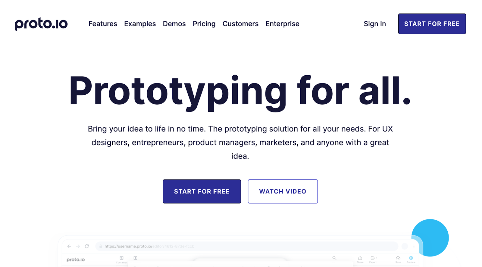 Proto.io homepage