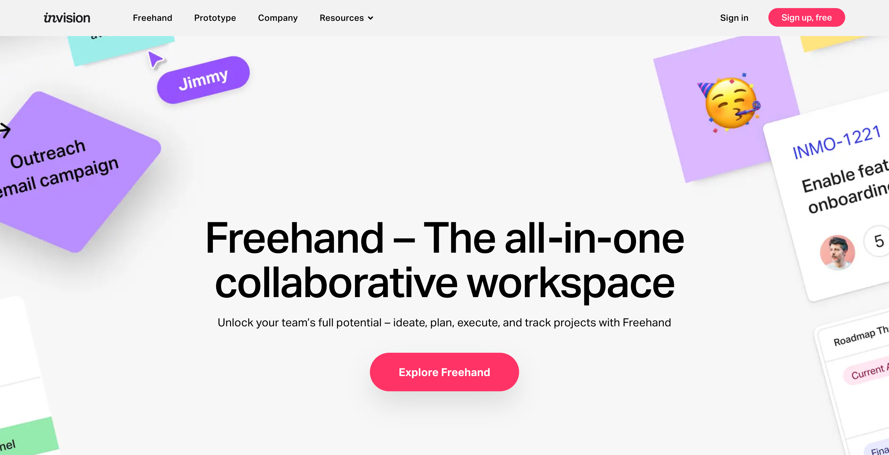 Screenshot of InVision's homepage