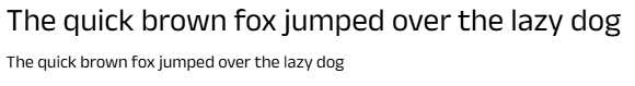 A screenshot of the sentence “The quick brown fox jumped over the lazy dog” in Anek Latin font, as a heading and as body text.