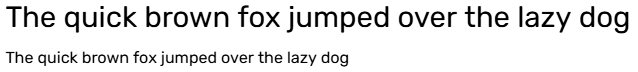 A screenshot of the sentence “The quick brown fox jumped over the lazy dog” in Rubik font, as a heading and as body text.