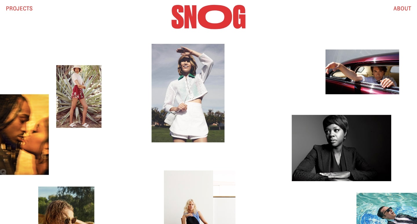 An image of Snog Production's website.