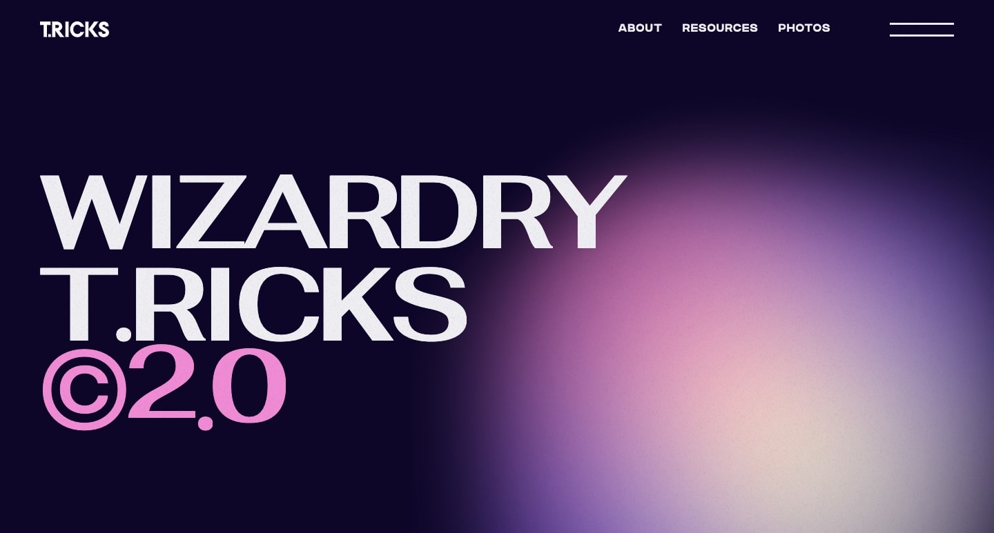 An image of the T.RICKS website home page.