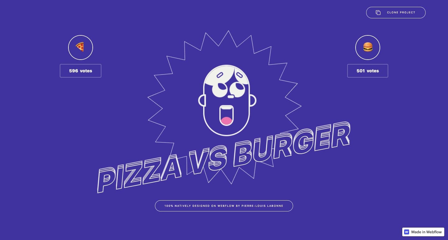 The Pizza vs Burger site.