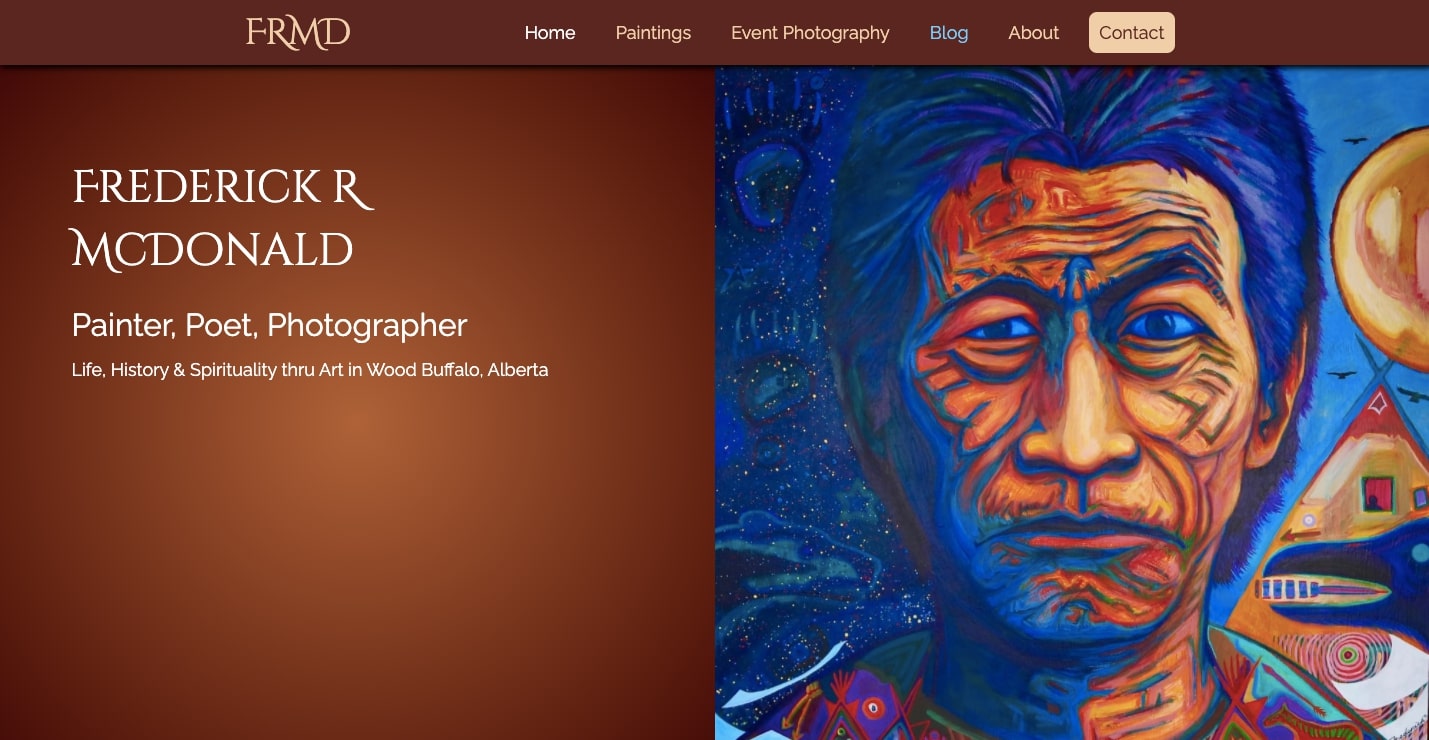 An image of Frederick R. McDonald's portfolio site.