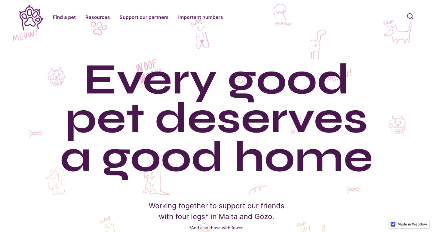 Friends with Four Legs homepage