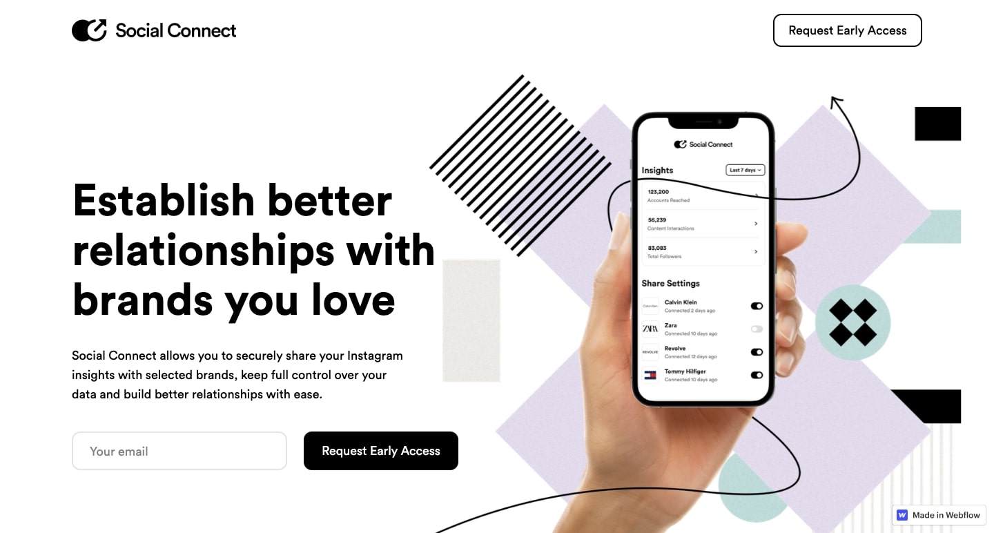 Social Connect homepage