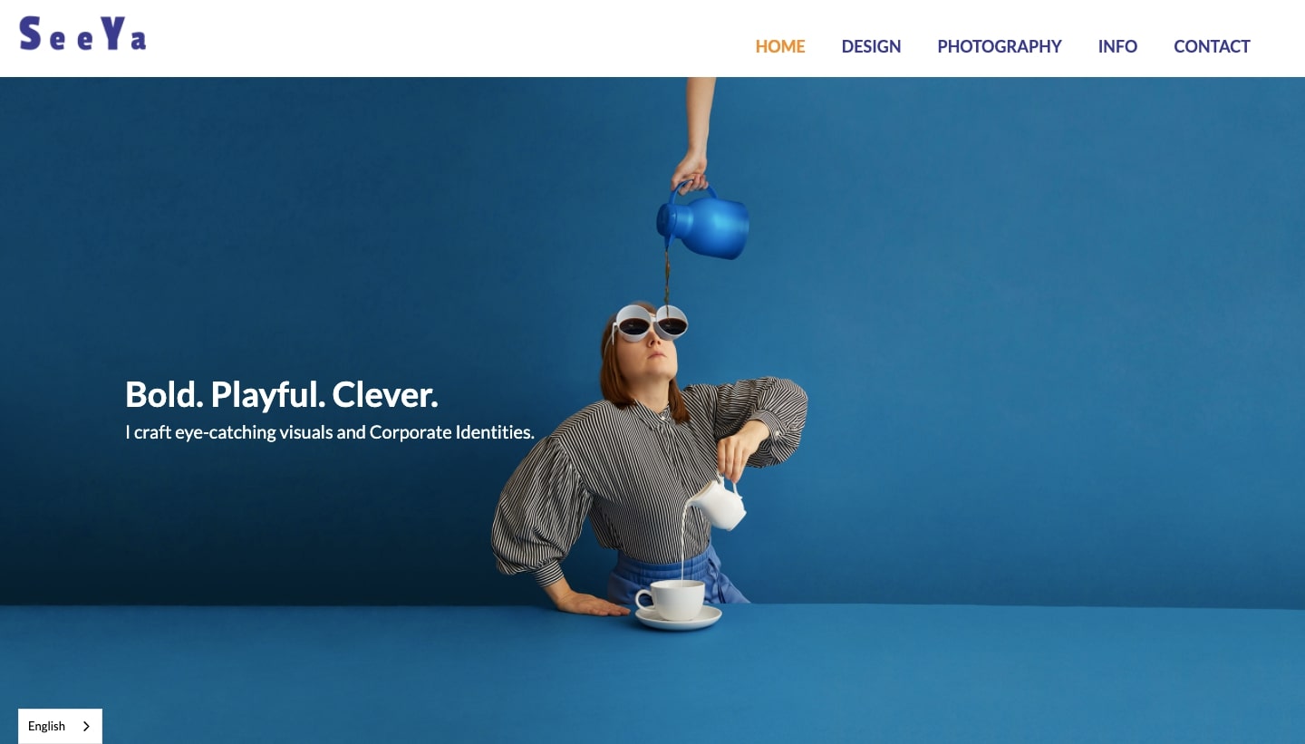 An image of the Studio SeeYa website home page.