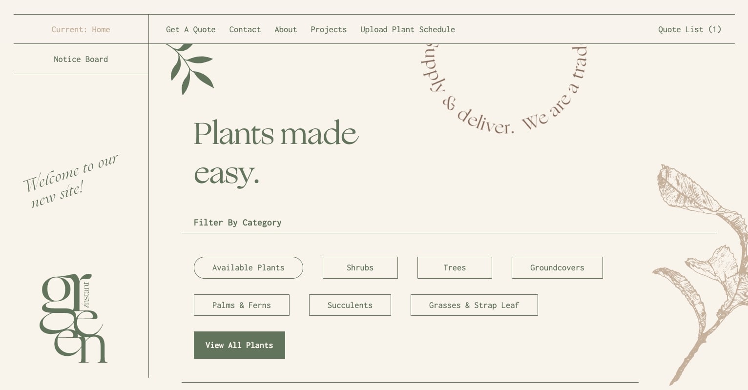 An image of the Instant Green Nursery site.
