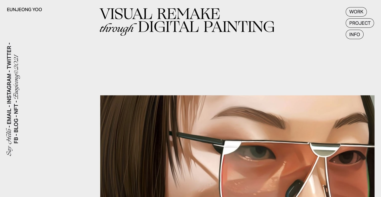 An image of EunJeong Yoo's new portfolio website.